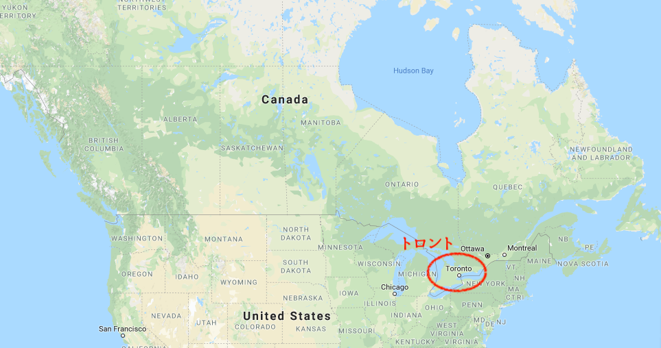 世界一周　ブログ　カナダ　トロント　地図