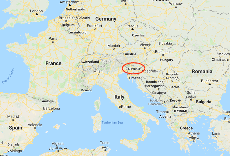 世界一周　ヨーロッパ　スロベニア　地図